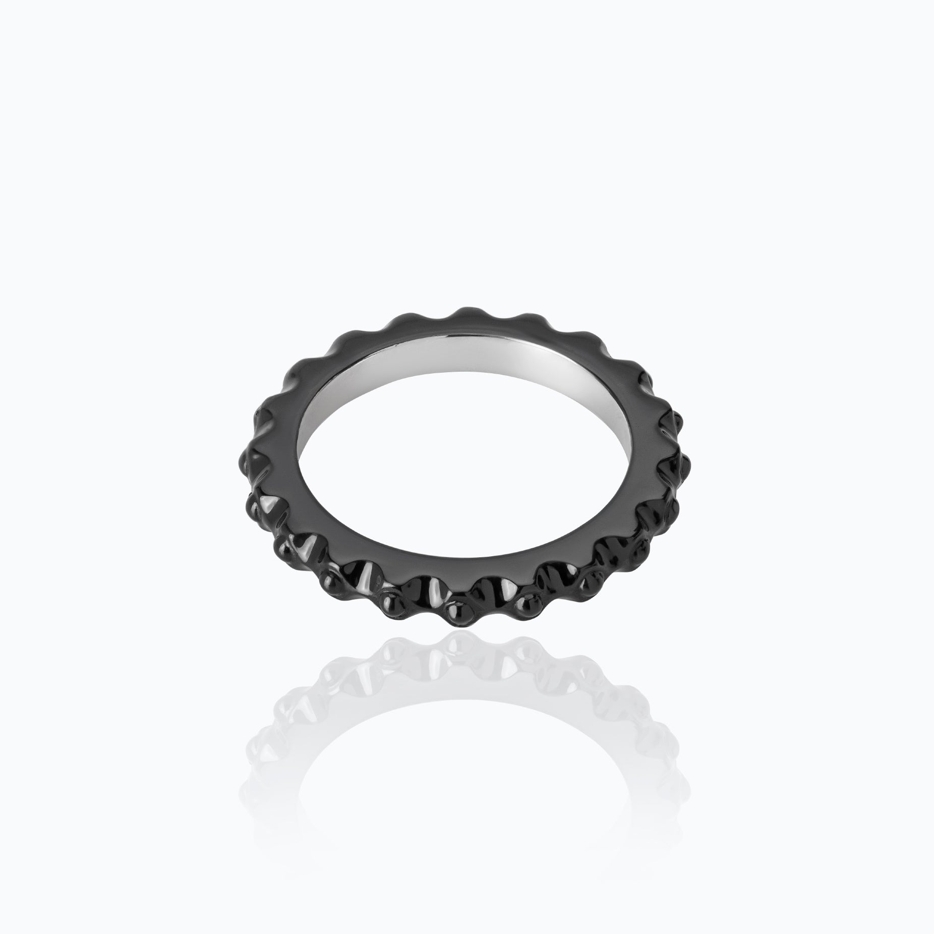XOCOLATE NONPAREILS RUTHENIUM RING