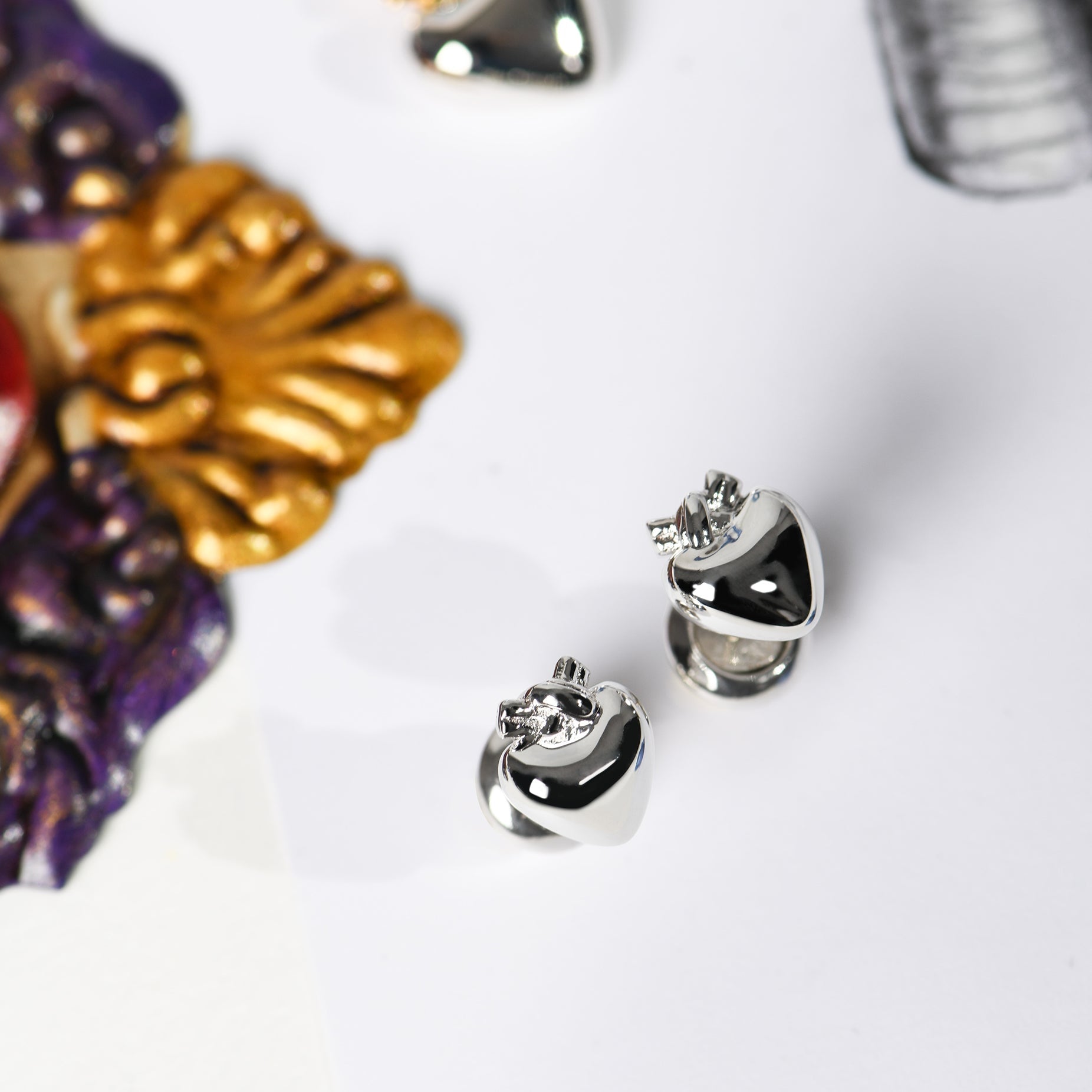 TIED HEART EARRINGS