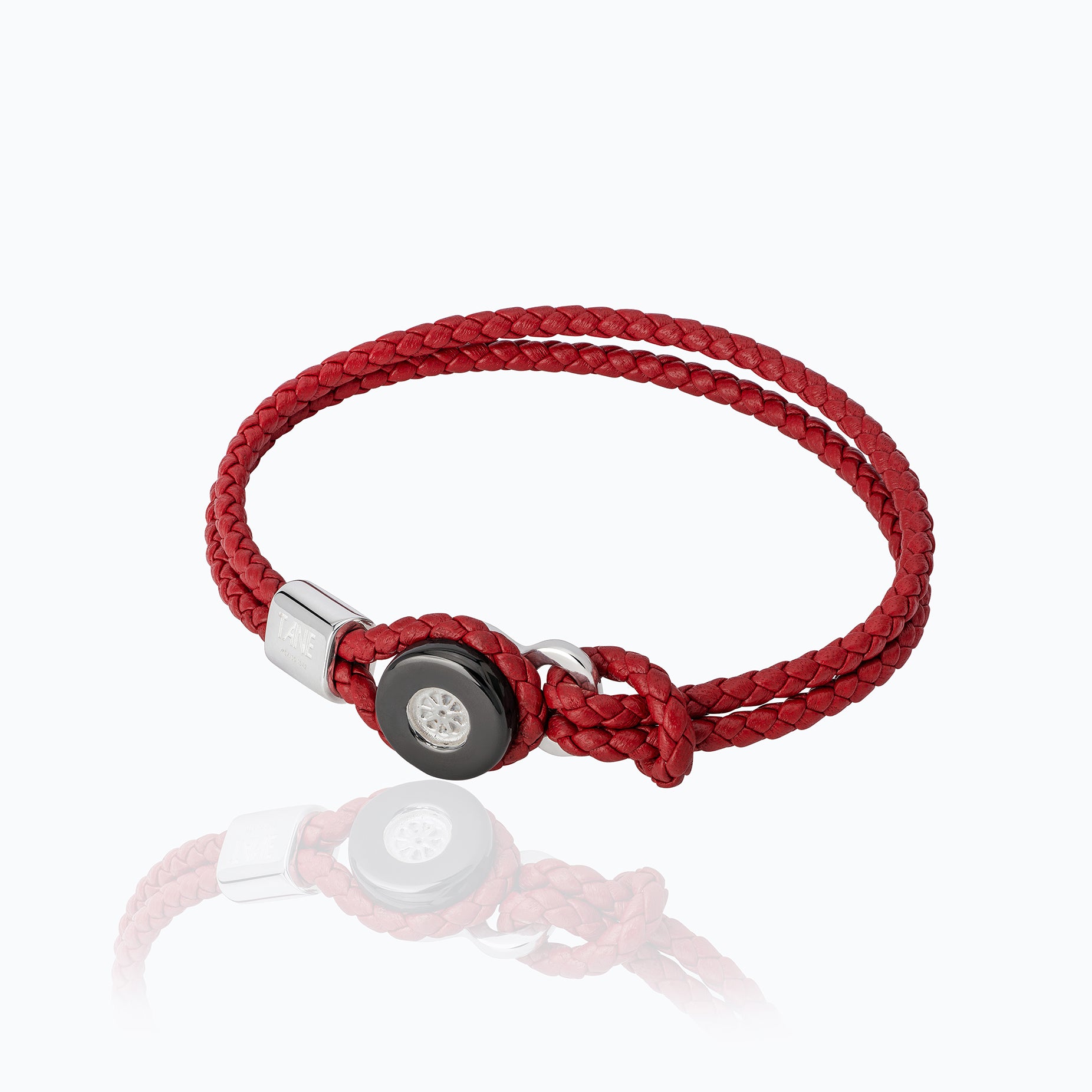 TANE RACING RED RIM RUTHENIUM BRACELET