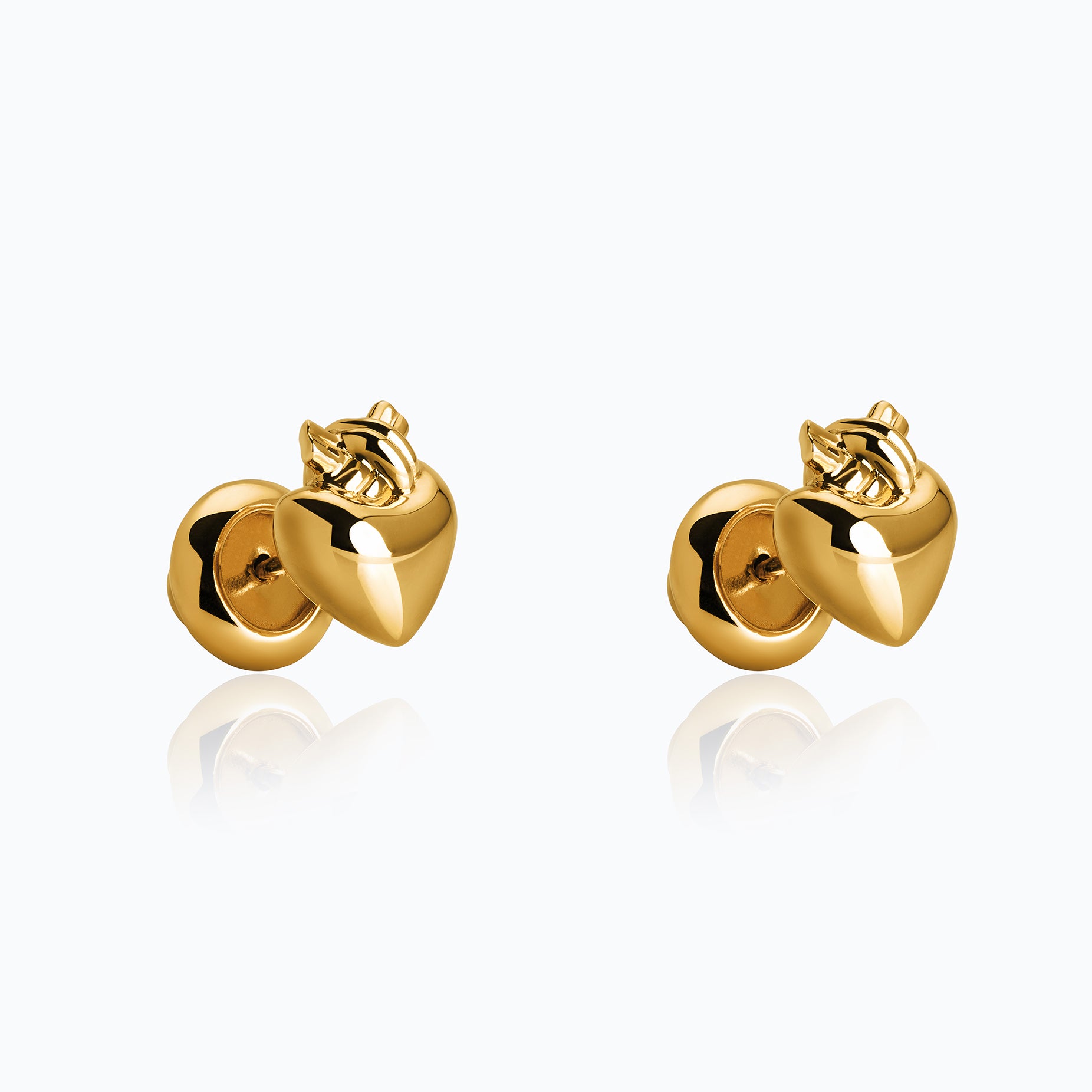 TIED HEART GOLD EARRINGS