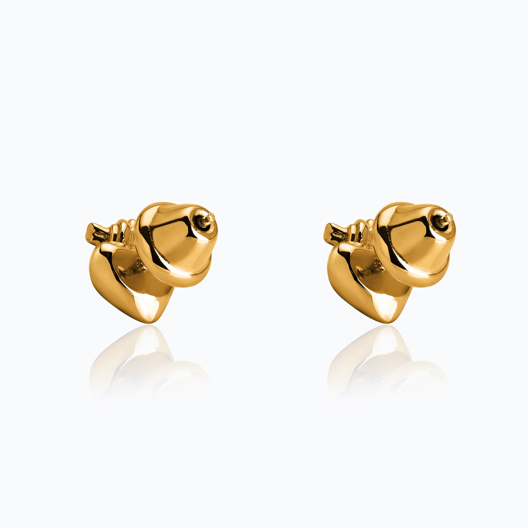 TIED HEART GOLD EARRINGS