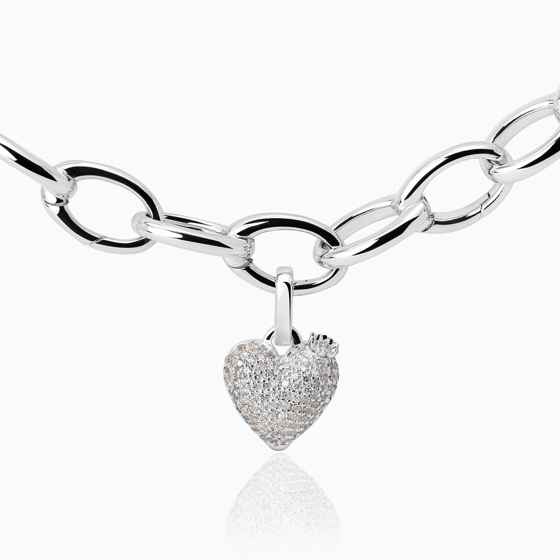 NOPAL HEART DIAMANTES CHARM
