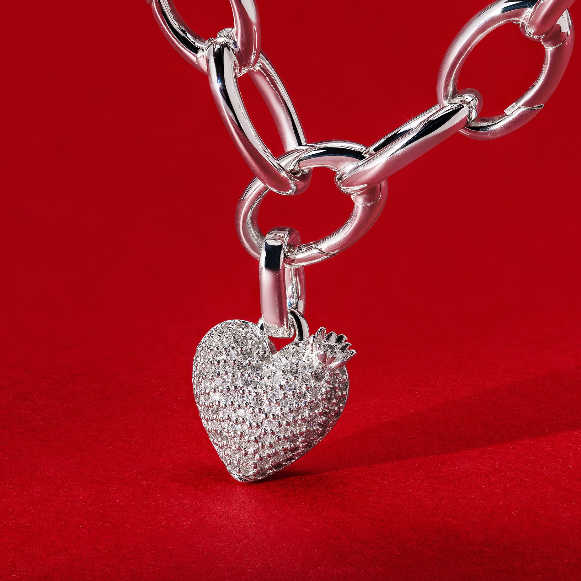 NOPAL HEART DIAMANTES CHARM