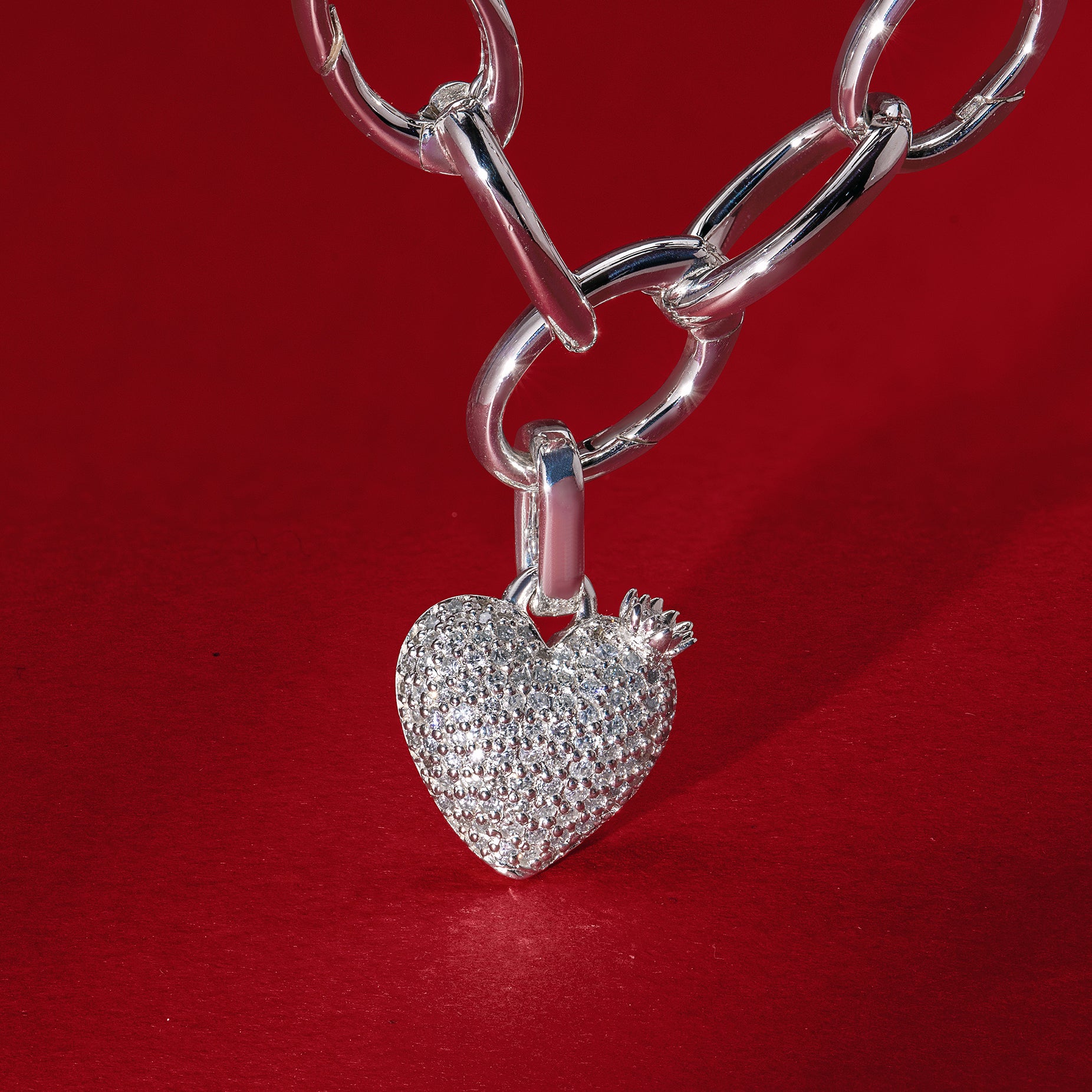 NOPAL HEART DIAMANTES CHARM
