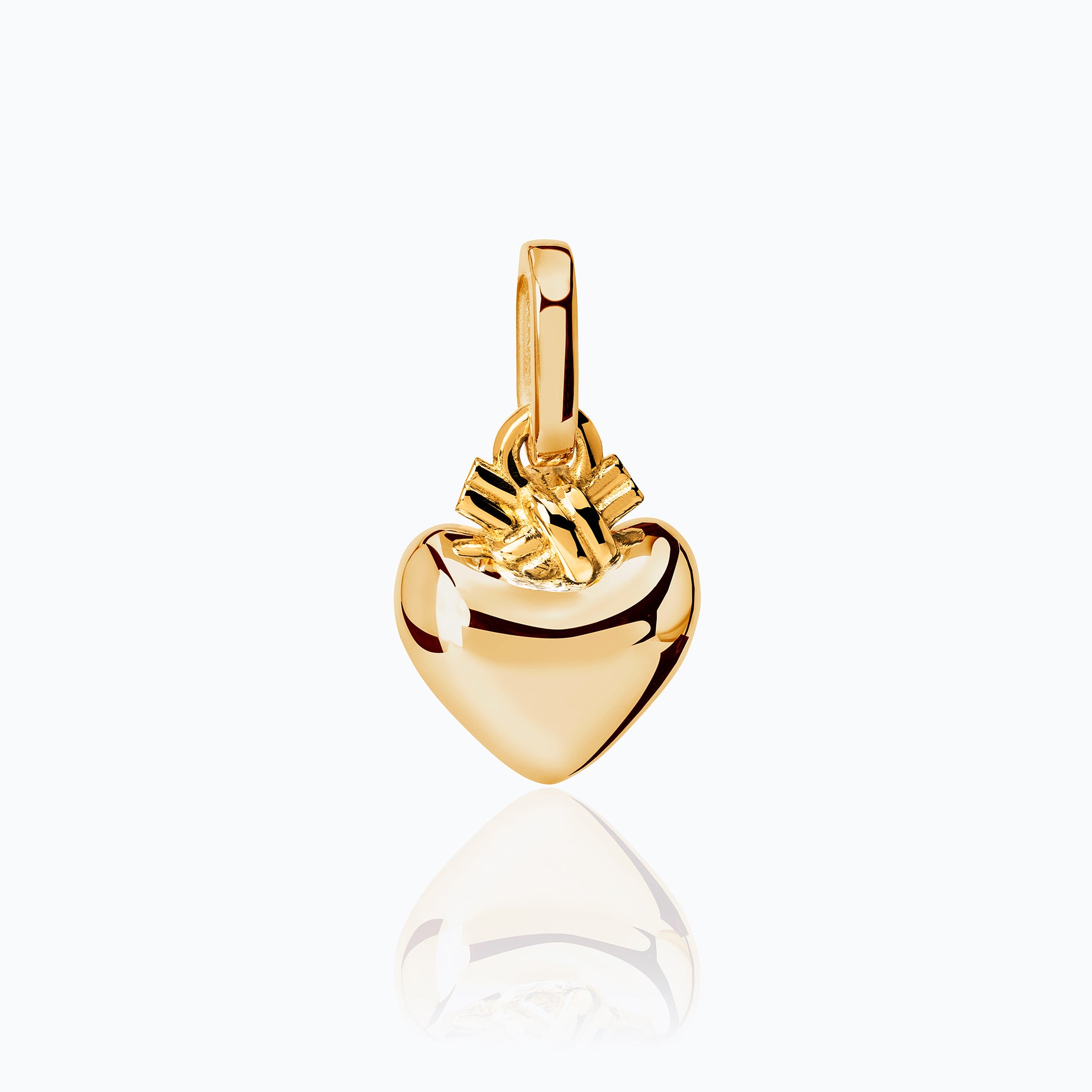 TIED HEART GOLD CHARM