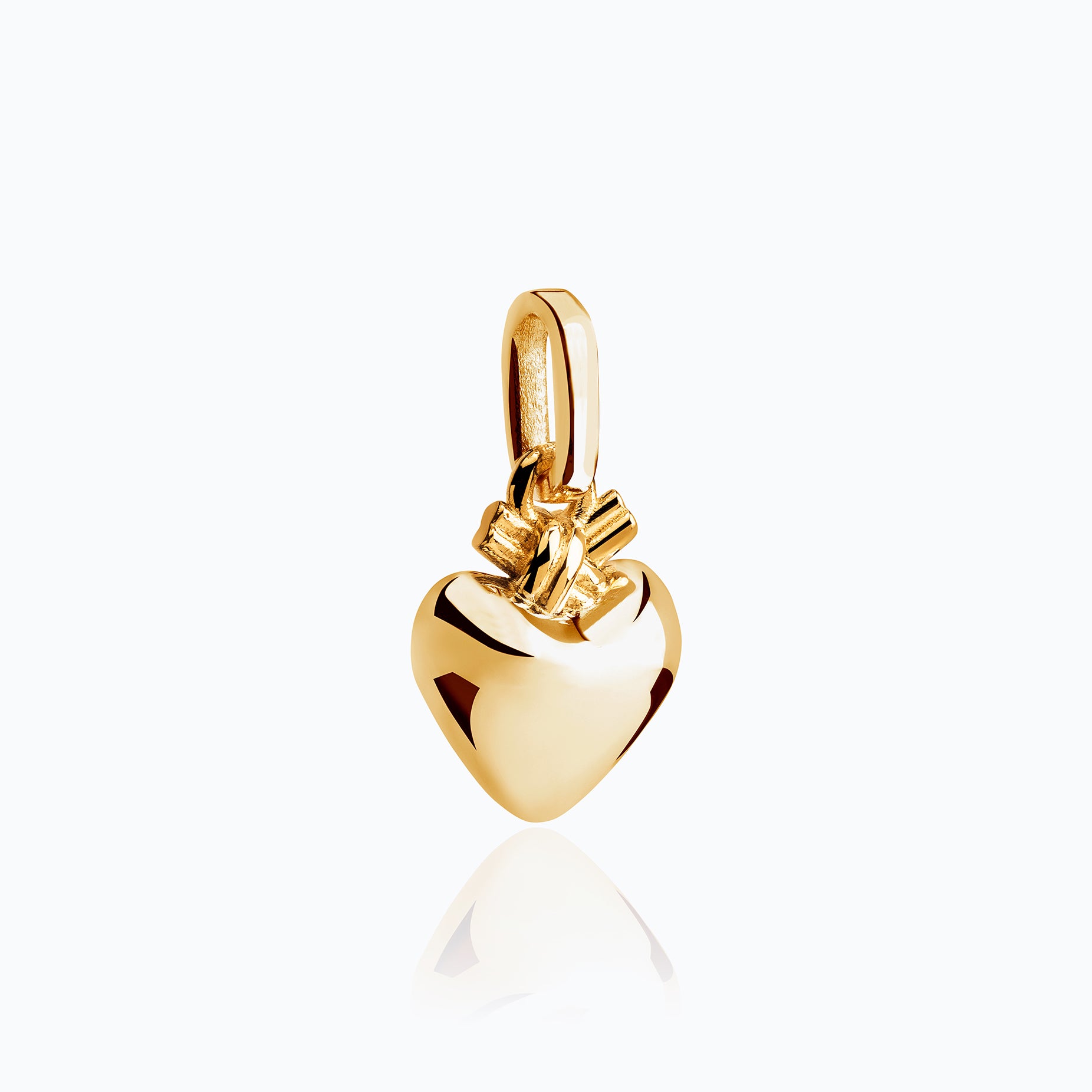 TIED HEART GOLD CHARM