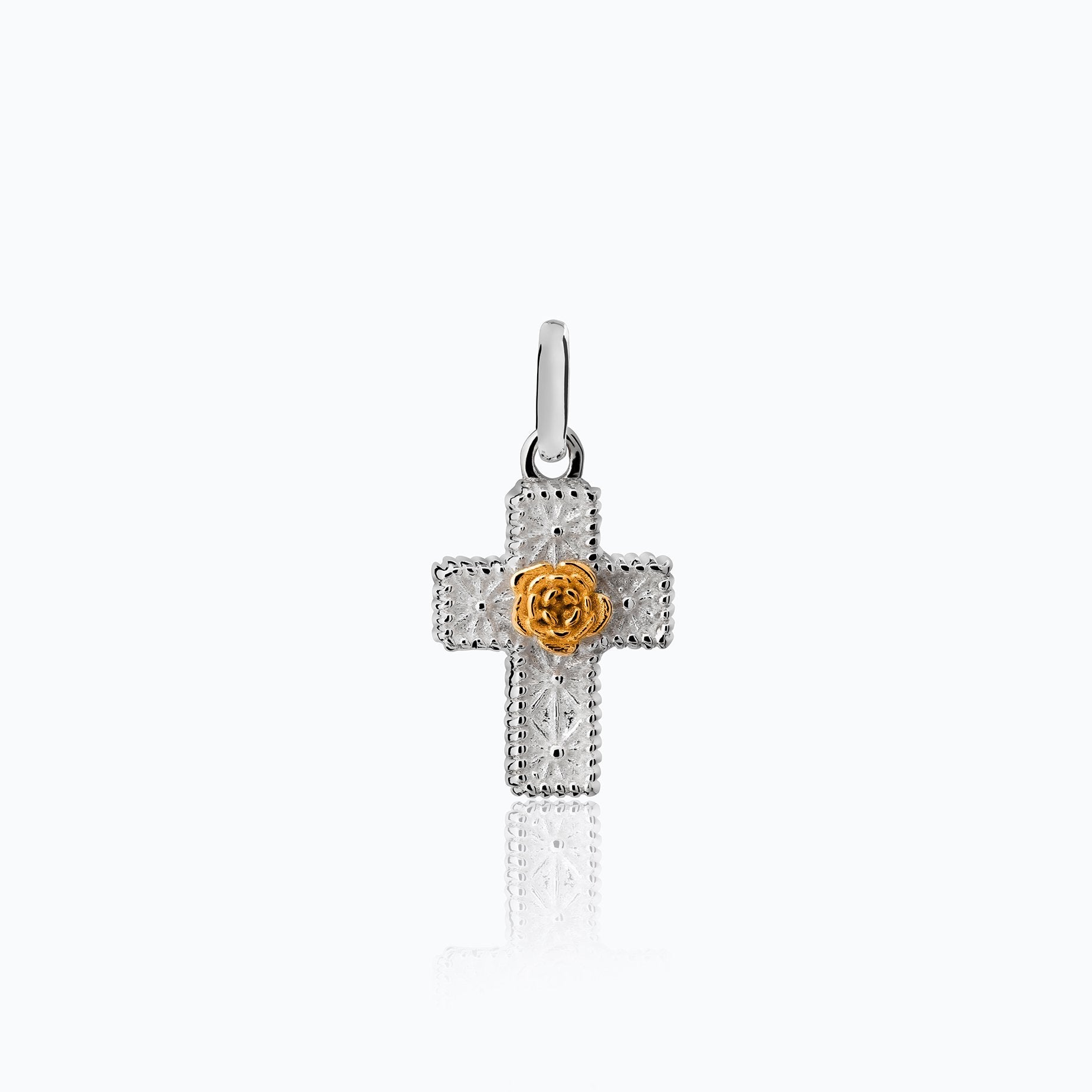 FLOWER CROSS CHARM