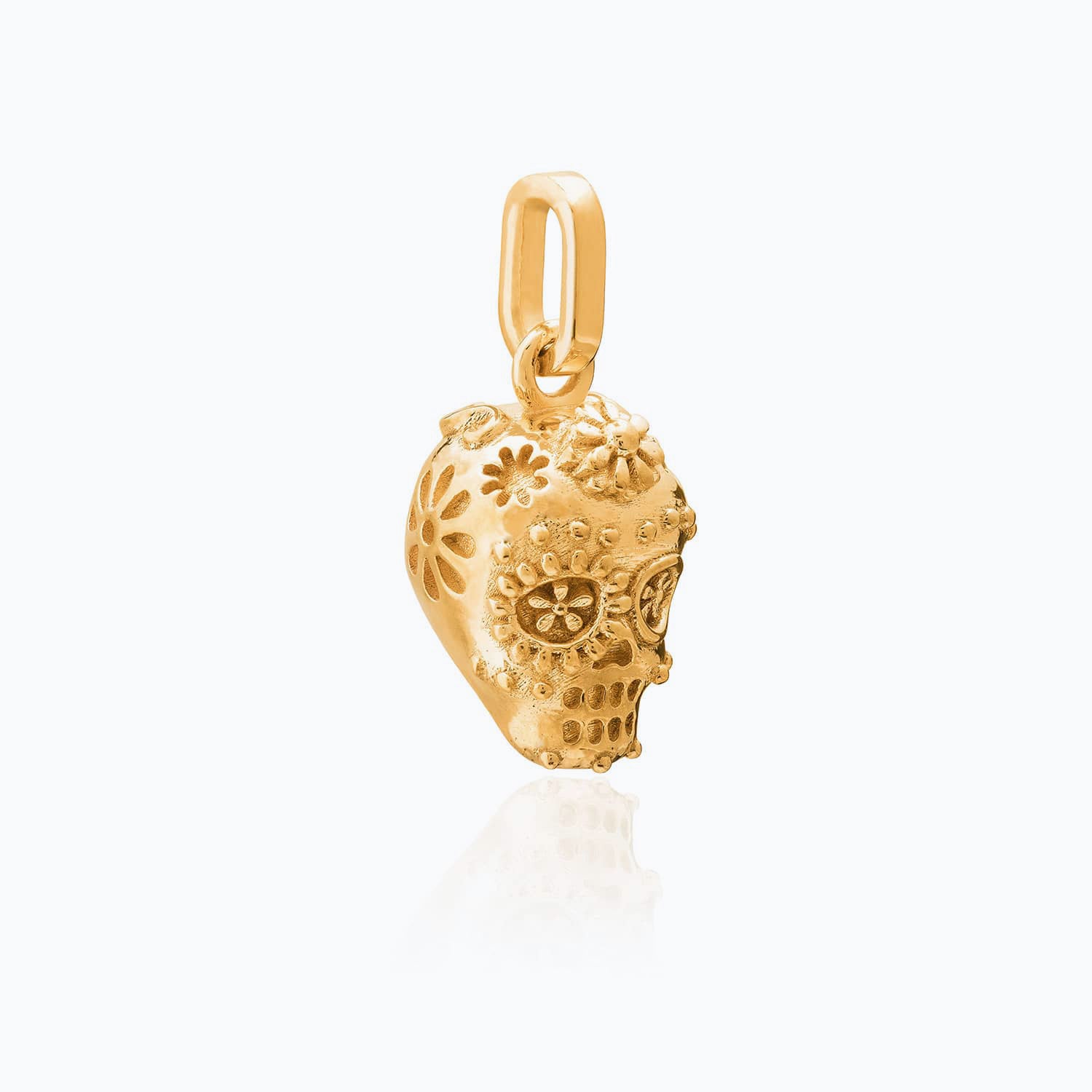 SUGAR SKULL GOLD CHARM