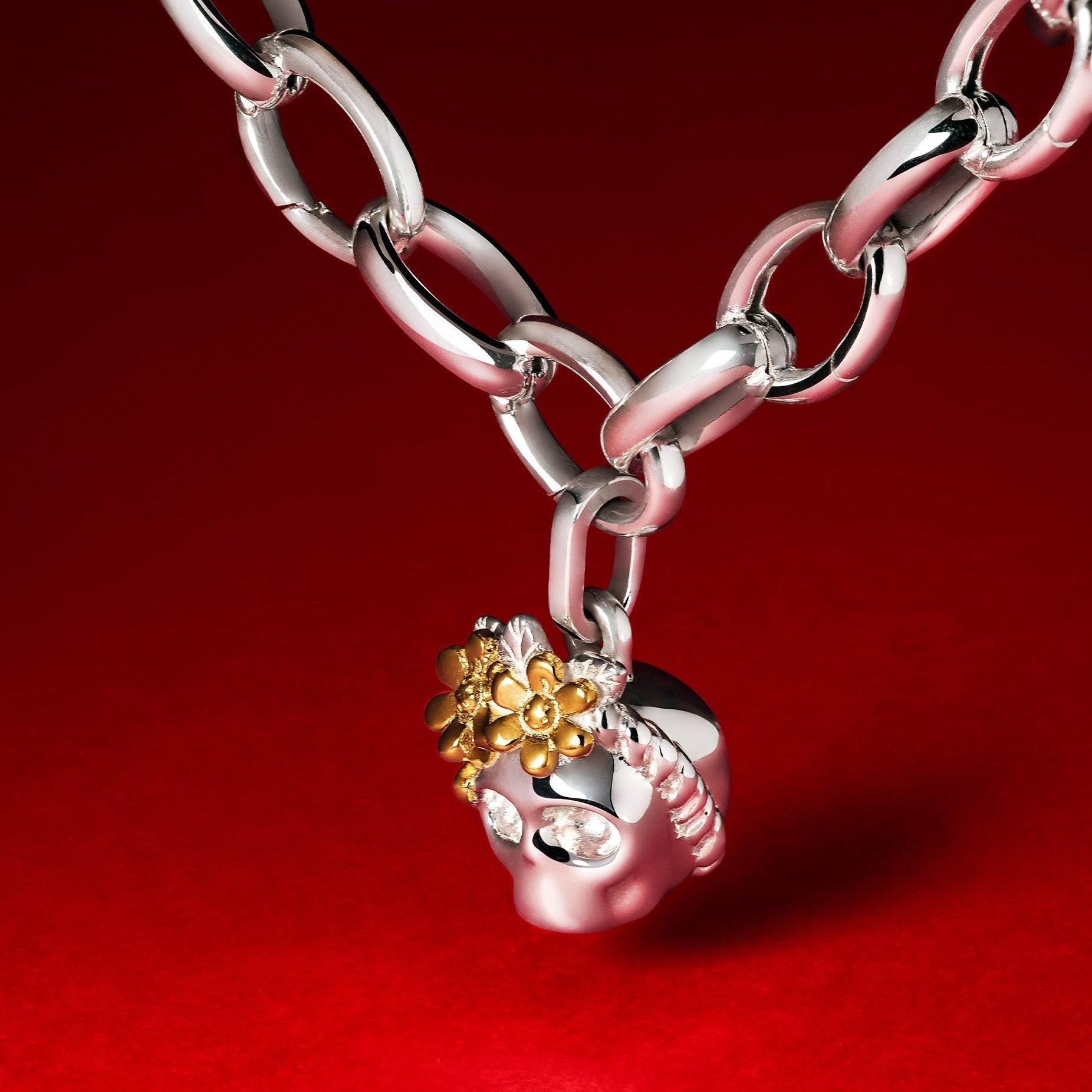FLOWER SKULL CHARM