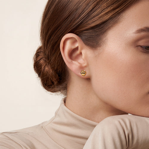 TIED HEART GOLD EARRINGS
