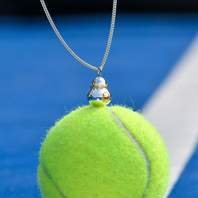 Tennis Racket Necklace in Sterling Silver 18k Yellow Gold Plating - Etsy