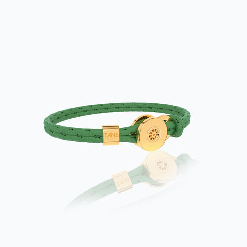 TANE RACING GREEN RIM GOLD BRACELET