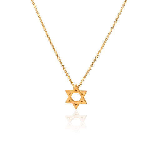 STAR OF DAVID GOLD FLAT LARGE PENDANT
