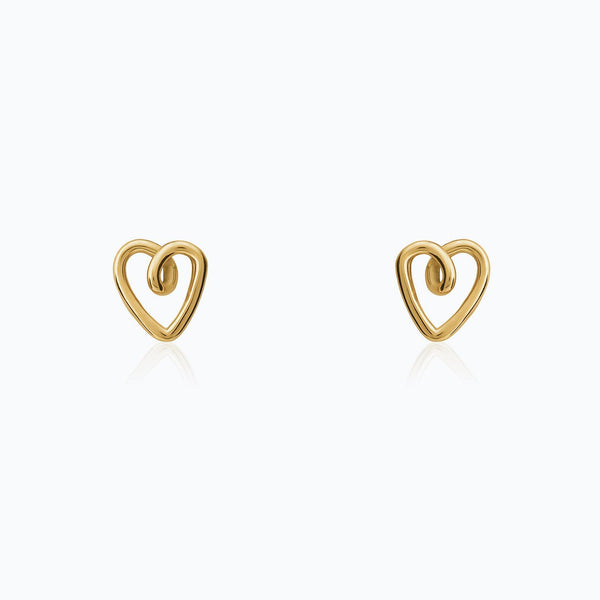 9ct gold heart stud earrings store