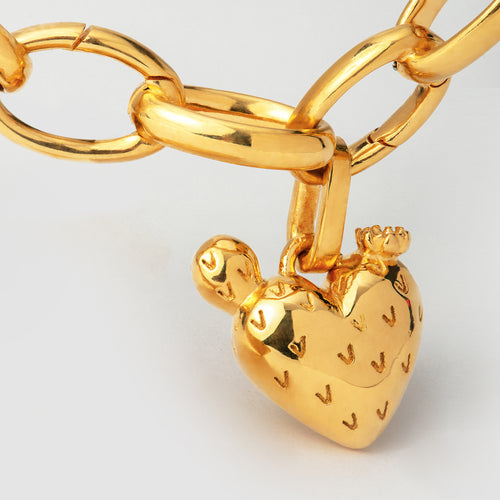 NOPAL HEART GOLD CHARM