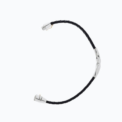 Orson Loop Leather Bracelet - Gold Vermeil/Black Large