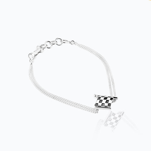 #TANERACING® DOUBLE FLAG CHAIN BRACELET