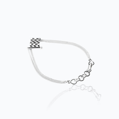 TANE RACING DOUBLE FLAG CHAIN BRACELET