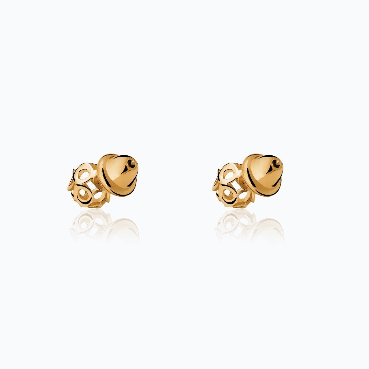 VOLCANO ROUND GOLD EARRINGS