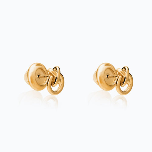 X BUTTON GOLD EARRINGS
